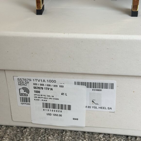 Saint Laurent OPYUM Sandals In leather With Gold Heel - Picture 6 of 8